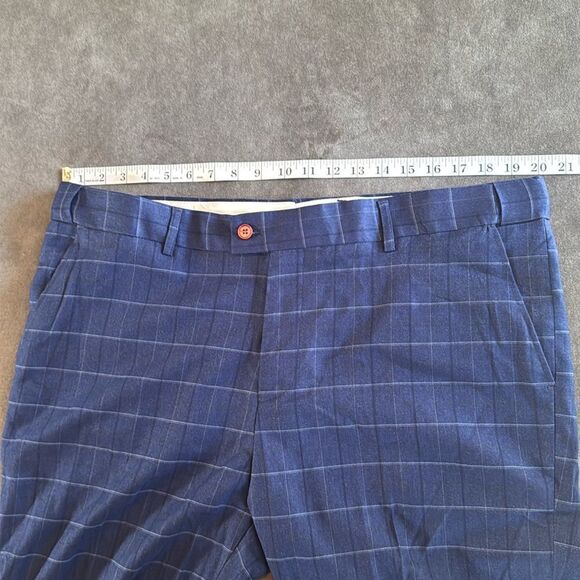 Men’s Blue Plaid 3 Piece Slim Fit Suit Notched Lapel Jacket 40 Pants 40 NWT - Picture 11 of 16